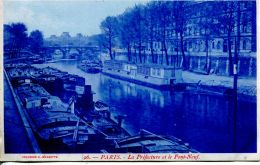 N°49664 -cpa Paris -la Préfecture Et Le Pont Neuf -péniches- - Péniches