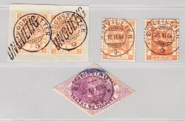 Fiscalmarken Mix 5 Marken Mit Post Vollstempel Von Hochstetten, Sonvillier Und Genève - Revenue Stamps