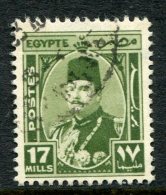 Egypt 1944-52 King Farouk - 17m Olive-green Used (SG 299) - Gebruikt