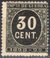 Sello 30 Cts Impuesto De Guerra 1898, VARIEDAD De Impresion º - Tasse Di Guerra