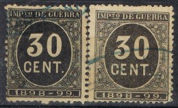 Sellos 30 Cts Impuesto De Guerra 1898, VARIEDAD De Color º - War Tax