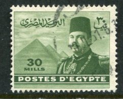 Egypt 1947-51 King Farouk - 30m Deep Olive Used (SG 340) - Usati