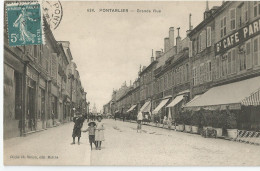 Doubs - 25 - Pontarlier Grande Rue Café Parisien Ed Cliché Simon De Maiche , 1909 - Pontarlier