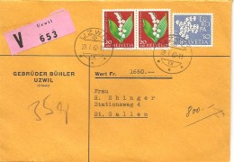 Schweiz, 1962, Valorenbrief, Uswil Nach St. Gallen, Siehe Scans! - Covers & Documents