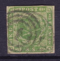 Denmark 1854 Mi. 5     8 Sk. Kroninsignien Im Lobeeerkranz Nummer Stempel "1" KØBENHAVN (2 Scans) - Oblitérés