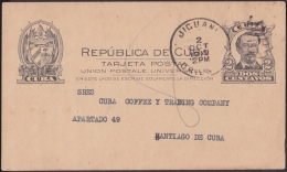 1907-EP-23 CUBA REPUBLICA. 1907. POSTAL STATIONERY. Ed.72. 2c. TARJETA CESPEDES. JIGUANI. 1919. - Covers & Documents