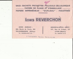 Buvard G F_de LOUIS  REVERCHON  Sacs-Pochettes-Papiers D'emballage Etc...Usine A Villeurbanne 69 Et Magasin A Lyon 69 - Papelería
