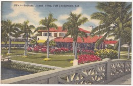 Beautiful Island Home, Fort Lauderdale, Florida, 1950, Used Postcard [17278] - Fort Lauderdale