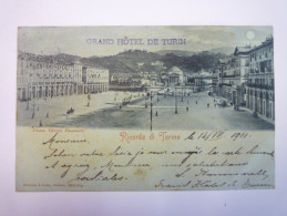 RICORDO  Di  TORINO  :  Grand  Hôtel De  TURIN  -  Carte à La  LUNE   1900    - Bars, Hotels & Restaurants
