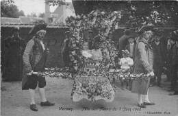 27- VERNON - CARTE PHOTO -  FETE DES FLEURS  07 JUIN 1908   VOIR PORTEURS - Vernon