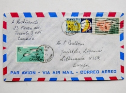 Cover From Canada To Lithuania On 1968 Meteorology Animal Narwhal - Covers & Documents