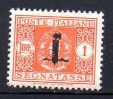 1944 Repubblica Sociale RSI Segnatasse N. 68   1 Lira Nuovo MLH* - Postage Due