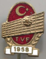 VOLLEYBALL - TVF Federation Turkey, Vintage Pin Badge, Enamel - Volleybal