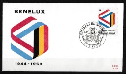 Belgique : FDC 1er Jour 1969 : Benelux 1944-1969 - 1961-1970