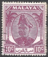 Selangor(Malaysia). 1949-55 Sultan Hisamud-din Alum Shah. 10c Used. SG 98 - Selangor