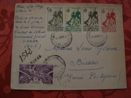 Lettre Pour La Guinee Portugaise Premier Vol - Cartas & Documentos