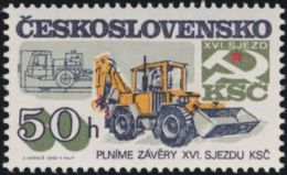 Czechoslovakia / Stamps (1985) 2714: Engineering (construction Machinery); Painter: Jiri Kodejs - Sonstige (Land)