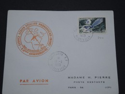 MADAGASCAR - Env 20e Anniversaire Service Régulier Avec La France - Nov 1955 - A Voir - P17880 - Luchtpost