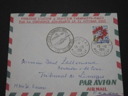 MADAGASCAR - Env 1ère Liaison à Réaction Tananarive Paris Par Air France - Oct 1961 - A Voir - P17881 - Luftpost