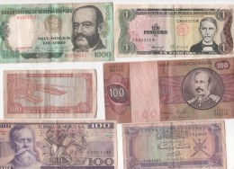 LOT DE 6 BILLETS  ( Oman/pérou / Mexico/ Brasil ) Dans Leur Jus ( Voir Scan ) - Alla Rinfusa - Banconote