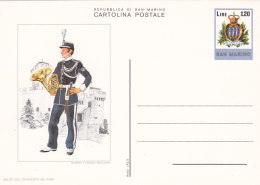 San Marino  Postkarte Militär Uniformen Konzert 120 Lira - Ungebraucht - Lettres & Documents