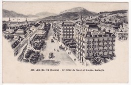 AIX-LES-BAINS (73-Savoie) Grand Hôtel Du Nord Et Grande Bretagne COMMERCE PUBLICITE DESSIN (Carte Décollée) - Aix Les Bains