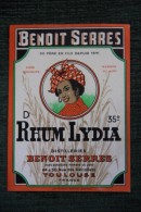 ETIQUETTE " RHUM LYDIA  ", DIstillerie Benoit SERRES  à TOULOUSE. - Rum