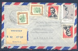 1960 , URUGUAY , CERTIFICADO CIRCULADO A BERLIN , DISTRITO Nº 6 , SERVICIO AÉREO - Uruguay