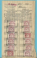 Dokument Met Zegels LIJFRENTEZEGEL / Timbres De Retraite Met Privestempel VANDENBERGHE-LOONTJENS ROULERS 1939-40 - Documents