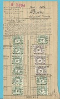 Dokument Met Zegels LIJFRENTEZEGEL / Timbres De Retraite Met Privestempel SIOEN-SABBE ROULERS 1939-40 - Documents