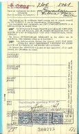 Dokument Met Zegels LIJFRENTEZEGEL / Timbres De Retraite Met Privestempel LIJFRENTEKAS ROULERS 1939 - Documents