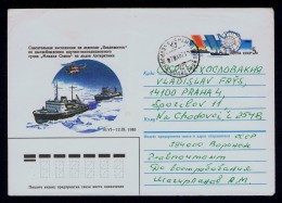 Navires Brise-glace Maritime Ships Bateaux Polar 1987 Cover Postal Stationery URSS Gc2076 - Navi Polari E Rompighiaccio