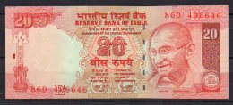 Inde Billet De 20 Rupees 2002 86D - India