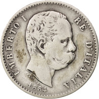 Monnaie, Italie, Umberto I, Lira, 1884, Rome, TB+, Argent, KM:24.1 - 1878-1900 : Umberto I