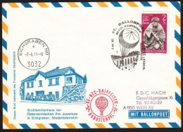 Austria 1971, Airmail Ballon Cover Eichgaraben To Wien W./special Postmark "Oe-Dzc", Ref.bbzg - Autres & Non Classés