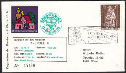 Austria 1974, Illustrated Ballon Cover "Christmas" W./special Postmark "Christkindl", Ref.bbzg - Autres & Non Classés