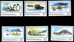 POLAR PHILATELY-RESEARCH PROGRAMS-SCOTT BASE-ADELIE PENGUINS-TRACKED VEHICLES Etc.-SET-ROSS DEPENDENCY-MNH-SCARCE-D3-25 - Research Programs