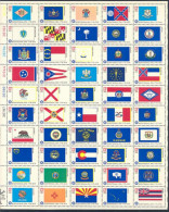 1976 USA Bicentennial State Flags Stamps Sheet #1633-82 1682a - Blocks & Sheetlets