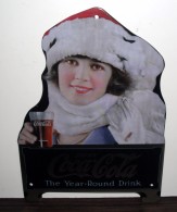 Plaque Metal Coca-Cola "The Year-Round Drink" - Tin Signs (after1960)