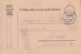 WARFIELD POSTCARD, POST OFFICE NR 350, CENSORED, 1915, HUNGARY - Cartas & Documentos
