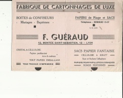 Buvard G F_23x15 - F  GUERAUD  FABRIQUE CARTONNAGES De LUXE -Boites Confiseurs-Papiers-et Sacs A Lyon 69 - Papelería