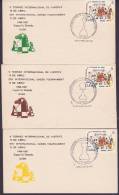 1987-CE-35 CUBA 1987 SPECIAL CANCEL. CHESS AJEDREZ.  V TORNEO INTERNACIONAL SAGUA LA GRNADE. SET OF 3 DIFF. - Lettres & Documents