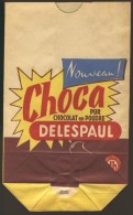 Sachet Papier CHOCA DELESPAUL Chocolat En Poudre  Corona Laitta   Lille - Material Und Zubehör