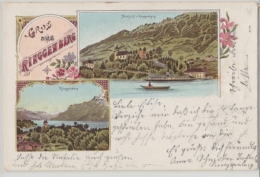 Ringgenberg, Gruss Aus - Farbige Litho - Aussicht Von Ringgenberg - Ringgenberg