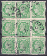 FRANCE 1945 Cérès De Mazelin  (YT 680)  Used Bloc Of 9 Stamps - 1945-47 Ceres (Mazelin)