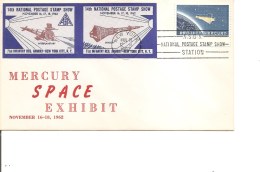 Espace -Mercury ( Commémoratif Des USA De 1962 Avec Timbres Privés Non Dentelés -Dessins En Brun à Voir) - North  America