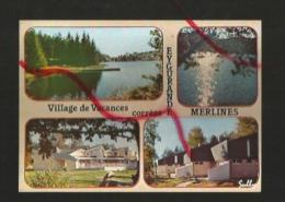 Cpm 196840 Eygurande Merlines Village De Vacances , 4 Vues Situées Sur Carte - Eygurande