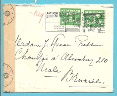 Brief Met Stempel ARNHEM Op 22/3/1942 Naar Bruxelles , Met Censuur Gepruft - Guerre 40-45 (Lettres & Documents)