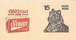 India New Lifebuoy Soap For Health Advertisement Tiger PostCard Inde Indien - Polucion