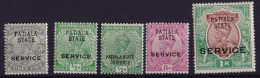 India, Princely State Patiala, Service Overprinted On Br India King George V, MH, Inde Indien - Patiala